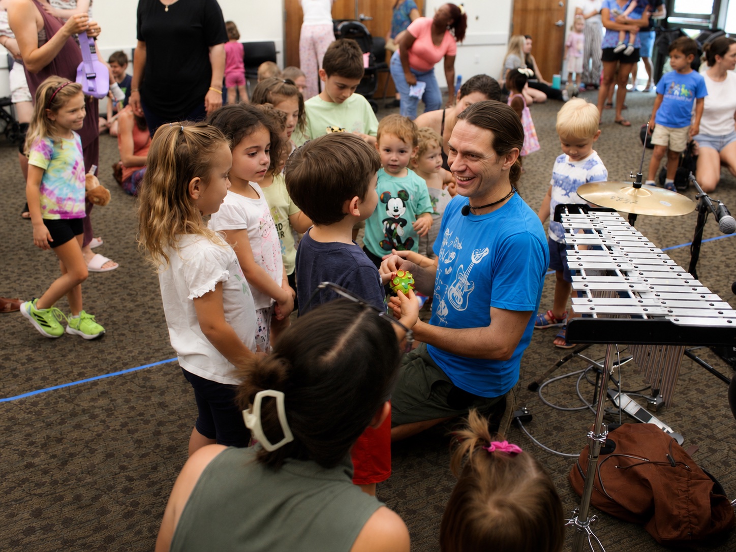 Kids at a Mr. Brad birthday party
